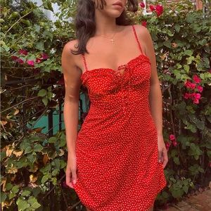 Princess Polly Mini Red pattern tank dress